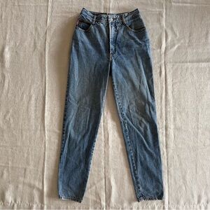 Vintage Bongo High Rise Mom Jeans Tapered Leg Medium Wash Size 7 USA Denim 90’s